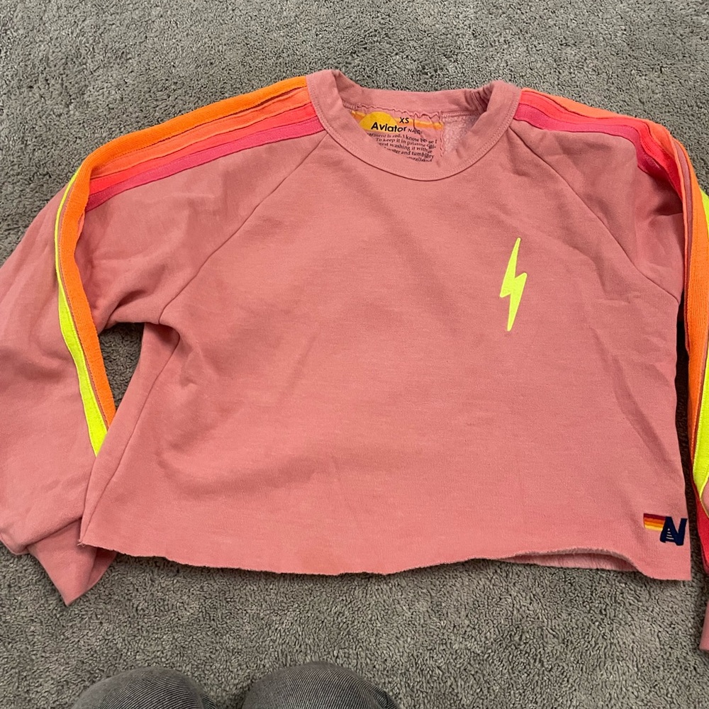 Aviator nation women xs lightning bolt sweatshirt